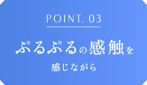 POINT.03 ぷるぷるの感触を感じながら